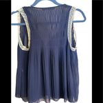 ZARA  navy silk sheer tank Size S‎ Photo 1