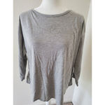 Verve Ami  Gray Solid Knit Blouse Top womens Size Medium M‎ White Petal High Low Photo 3