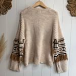Driftwood sweater chunky knit fringe cozy boho western slouchy hippie Large Photo 3