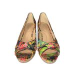 dexflex comfort  Women's 5.5 Floral Peep Toe Cork Wedge Heel Sandals Photo 2