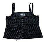 KILLSTAR  Black Sea Vest Lace Up Tank Top Mermaid Size Large Goth Witch Photo 1
