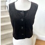 EXPRESS Vintage Brown Black Leopard Velvet Square neck Button Front Vest Photo 0