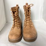 Universal Threads Womens Universal Thread Chunky Lace Up Ophelia Tan Combat Boots 8 Faux Suede Photo 1