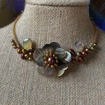 Flower Shell Pearl Choker Necklace Multi Photo 2