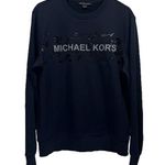 Michael Kors MICHAEL Black Crewneck Sweatshirt Black Camo White Logo Size Small Photo 0