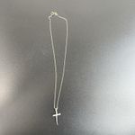 Sterling Silver 925 Crucifix Cross Pendant Chain Necklace Italy Dainty Photo 3