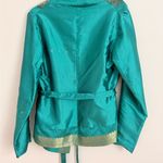 Teal and Gold Patterned Jacket Blue Photo 3
