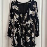 MS Basic Women’s Black Floral Romper Sz L. 7029 Size L Photo 0