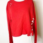 SoulCycle NWOT  embroidered lace up cropped sweatshirt sz L Photo 5