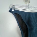 J.Crew NWT  Textured Curved Waist Cheeky Bikini Bottom Navy Size Large L NEW Photo 1
