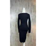 Diane Von Furstenberg  Women's Size 2 Black Long Sleeve Asymmetric Wrap Dress‎ Photo 4