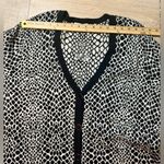 Isaac Mizrahi  Live Cardigan Women’s 2X Black White Geometric Button Front Photo 8