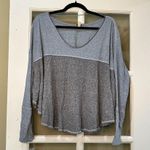 We The Free FREE PEOPLE /  Boxy Two Tone Long Sleeve T Shirt - Medium Photo 1