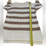 Pilcro Anthropologie  Longline Stitch Sweater Womens Size Small Neutral Stripes Photo 7