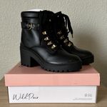 Wild Pair  Black Lace Up Boots with Gold Accents (New in Box) Photo 0