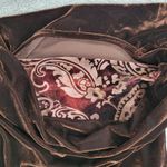 Vtg Susie Couture Velvet Skirt Set Womens L Brown Paisley Cowl Neck Whimsigoth Size L Photo 9