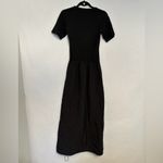 ASOS Bubble Hem Drawstring Black Mixed-Material Maxi Dress – Women’s US 4 Photo 9