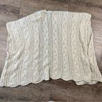 Aerie  Sweater Women OS Ivory Open Front Cardigan Cable Knit Sleevesless Mohair Photo 8