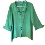 Habitat Tunic Top Green 100% Linen Preshrunk USA XL Minimalist Casual Coastal Photo 1