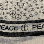 D&Y Peace scarf or home decor ivory and black color 32.5”x40” Photo 10