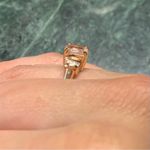 Peach Morganite And Baguette Diamond Ring Rose Gold Over Sterling STS Size 5 Photo 10