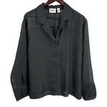 Chico's DESIGN Textured Button Down Shirt Black Long Sleeve Sheer Size 2 (Large) Photo 0