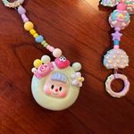 Handmade Painted Colorful Beaded Baby Keyring Keychain Green Photo 3