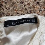 ZARA  Round Neck Tank Top White Lace Women's Size Medium Photo 2