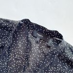 Theory NEW  Tie Neck Drape Silk Dress Midi Multi Speckle Black Photo 8