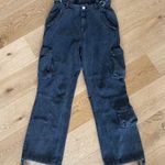 Maniere De Voir  - Mid Rise Cargo Pants in Washed Gray Photo 0