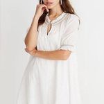 Madewell Rainbow Smocked Trapeze Mini Dress Kimono Floral Pale Parchment Large Photo 0