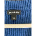 Torrid  Women’s Sweater Long Sleeves V-Neck Blue Multicolor Plaid Size 2 Photo 1
