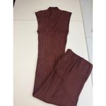 Pink Rose  Brown Ribbed Mock Neck Sleeveless Cutout Midi Dress Size S Photo 5