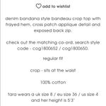 Missguided  Denim Cross Patch Bandana Crop Top in Light Blue Photo 8