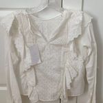 ZARA White Eyelet Top Photo 1