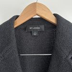 St. John Blazer Womens 4 Gray Textured Knit Jacket Flower Brooch Career USA Photo 2