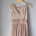 Jessica Howard  Lace Chiffon Midi Dress Beige Neutral Photo 6