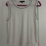 Generation Love  White Tank Top with Silver Trim Photo 0