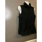 Lands' End  Vest Womens Medium Black Fleece Full Zip Sleeveless Jacket Outdoor Photo 2