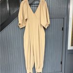 Free People Intimately Lotta Love Romper Beige Boho Puff Sleeve Jumpsuit Medium Photo 10