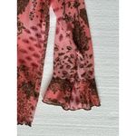 st. john's bay Y2K Top‎ Large Floral Fairy Grunge Western Boho Cowgirl Indie Flare Keyhole Pink Photo 3