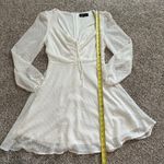 Lulus  Wine & Dine white Swiss dot long sleeve mini skater dress size S Photo 9