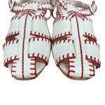 Farm Rio Red White Whipstitch Palm Tree Sandal Shoes Strappy Vegan Boho Beach 8 Photo 3