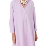 Tuckernuck Pomander Place Oxford Harris Shirt Dress in Lavender Lilac Purple M Size M Photo 0