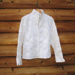 Samuel Dong White Zip Front Embellished Jacket White Size XL Photo 2