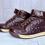 Coach Rare Vintage  Sneakers shoes Black Nanette High Top tennis shoes 8 quilted Photo 5