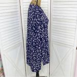 In Bloom  Floral Bell Sleeve Tunic Shirt Dress Blue White Small Photo 2