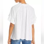 Goldie NWT  Lewinter Butterfly Peasant Ruffle Sleeve White 100% Cotton Tee Small Photo 1