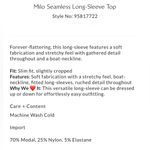 Free People NWT  Milo Seamless Long-Sleeve black Top L/XL Photo 2