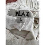 Flax  Linen Flat Front High Rise Ankle Pants Soft Cream Womens Size Large Photo 2
